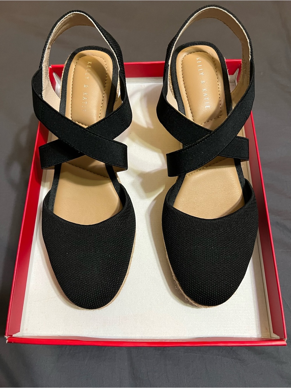 Kelly & Katie Black Crisscross Slingback Mules